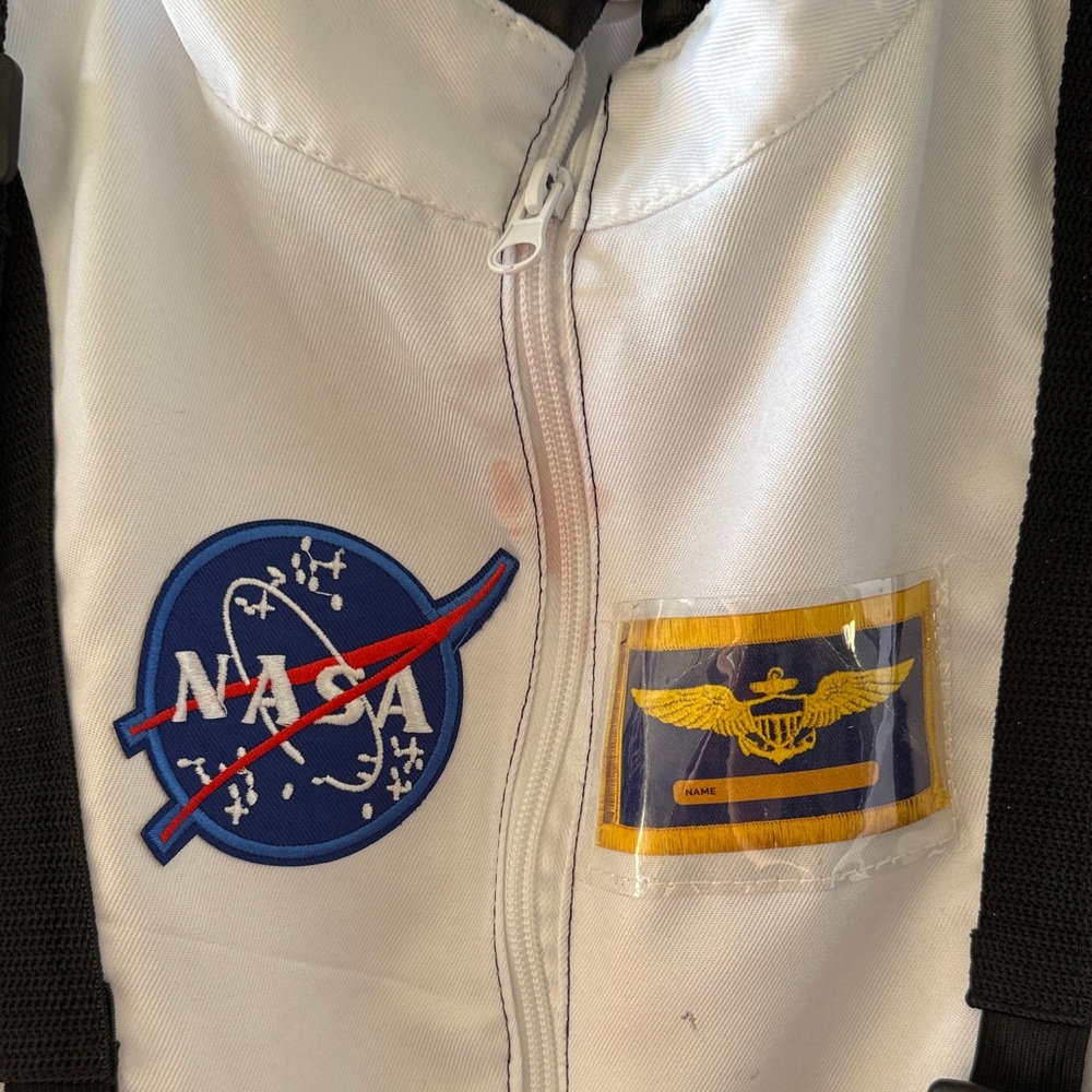 White NASA Astronaut Costume Jumpsuit with backpack - Picture 2 of 10